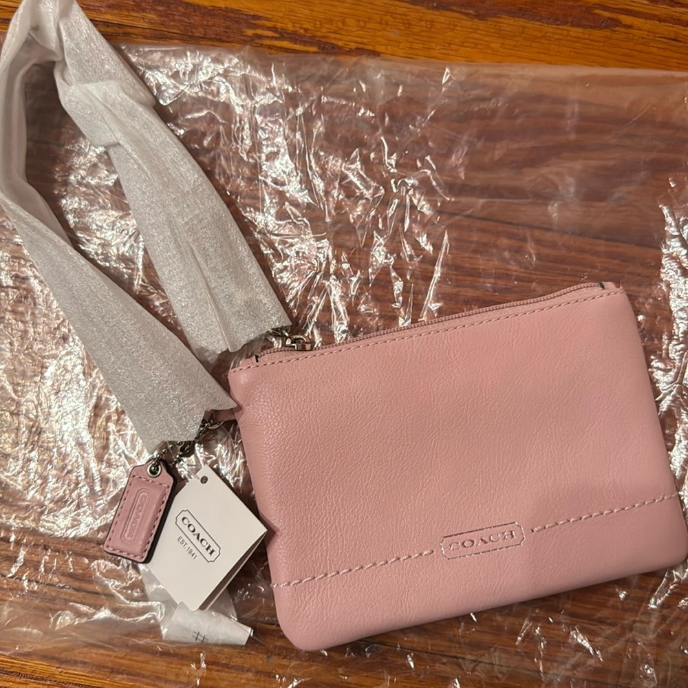 Coach Pink Leather Wristlet